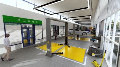 现代汽修店3D模型下载